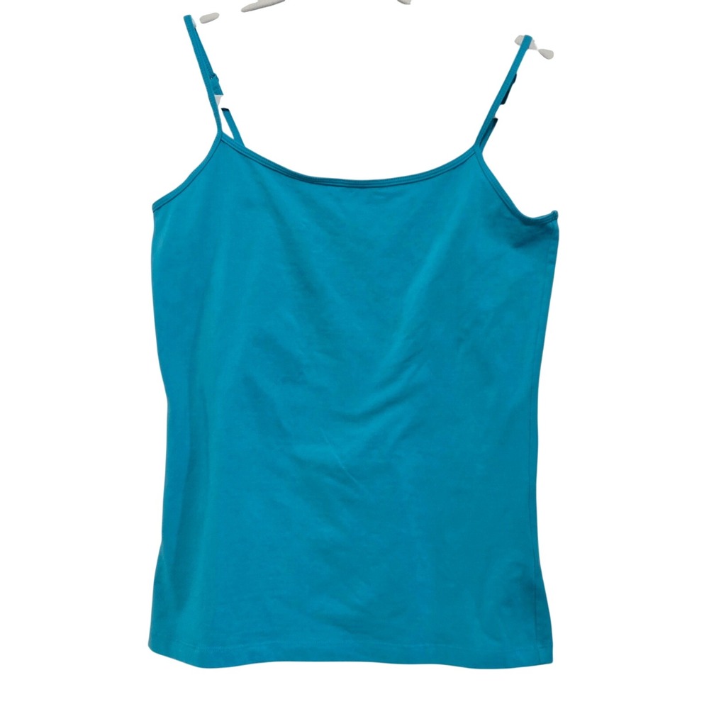 Halogen, Turquoise Blue Cotton Spandex Cami Spaghetti Strap Tank Top Sz‎ Medium